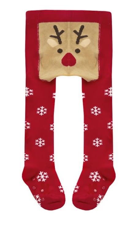 Chrismas themed tights with reindeer face