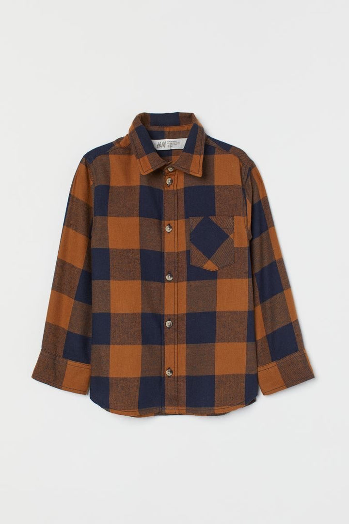 Kenneth COLE Boys Checkered plaid shirt in brown