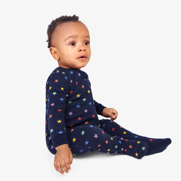 Primary sleepsuit in navy mini star