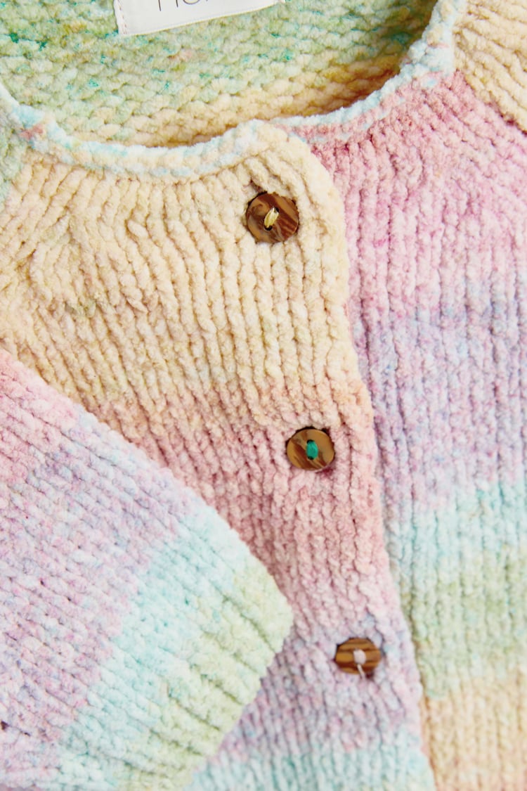 Next Girls colorful super soft chenille cardigan