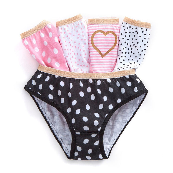 Girls novelty 5pcs underwear in polka dot