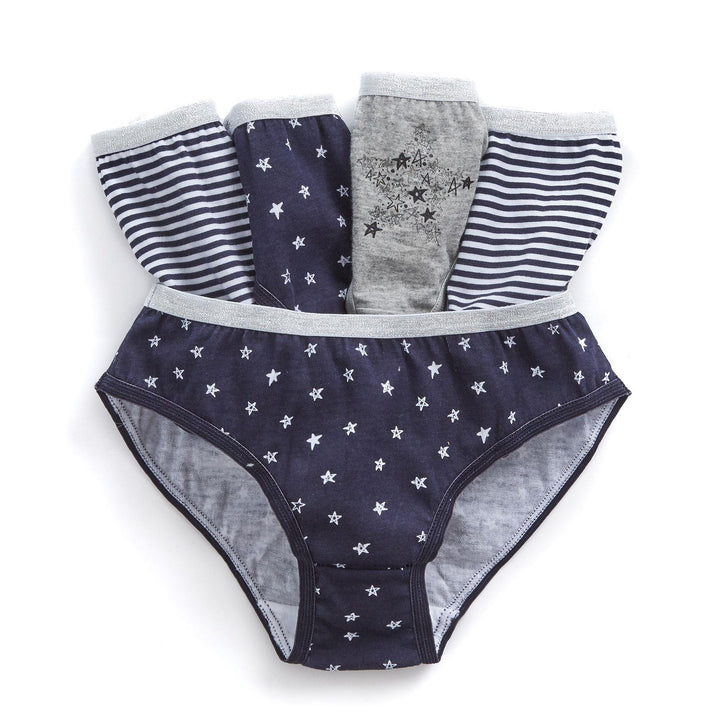 Girls novelty 5pcs underwear in stars/stripes