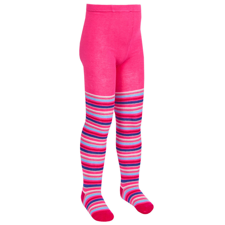 Girls novelty design tights with pink colorful stripes