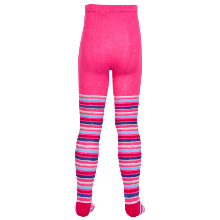 Girls novelty design tights with pink colorful stripes