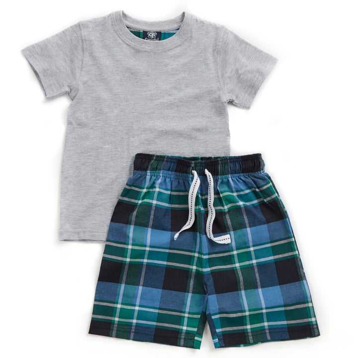 Cargo bay t-shirt and woven shorts pjs set in grey