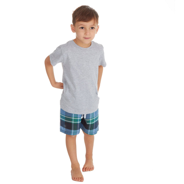 Cargo bay t-shirt and woven shorts pjs set in grey