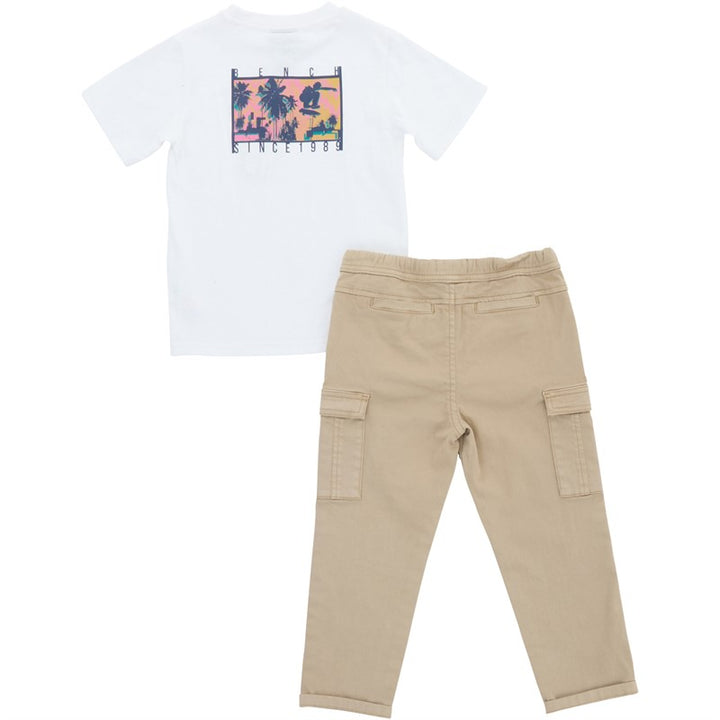 BENCH boys t-shirt white and cargo pants