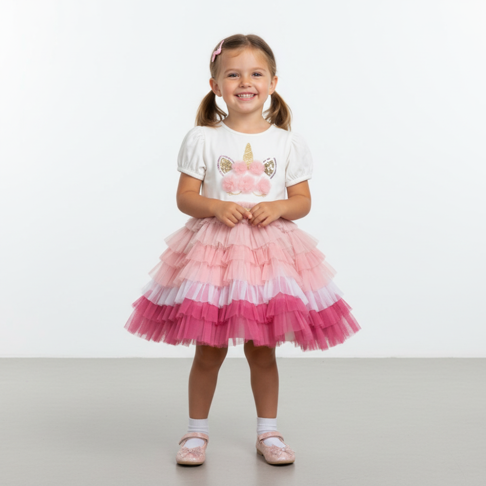 Miss Dark Pink Sequin Tutu Dress