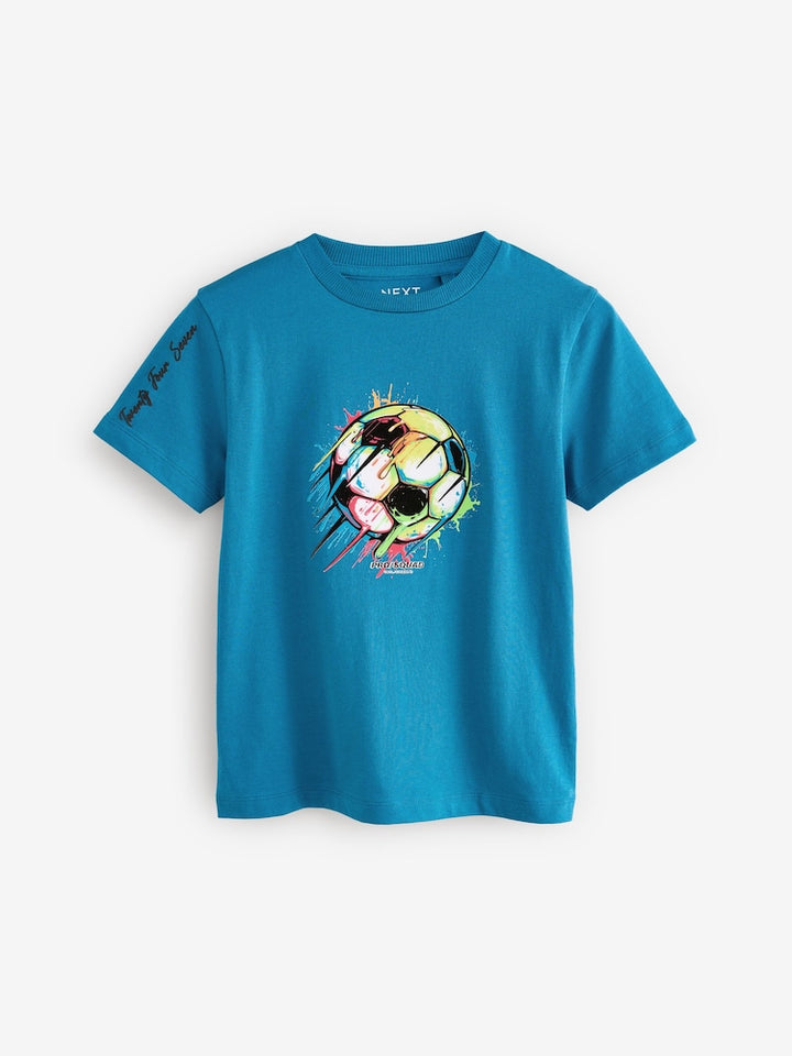 Teal blue football boys t-shirt