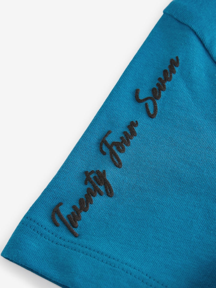 Teal blue football boys t-shirt