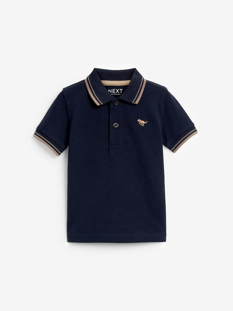 NEXT navy tipped short sleeve polo shirt