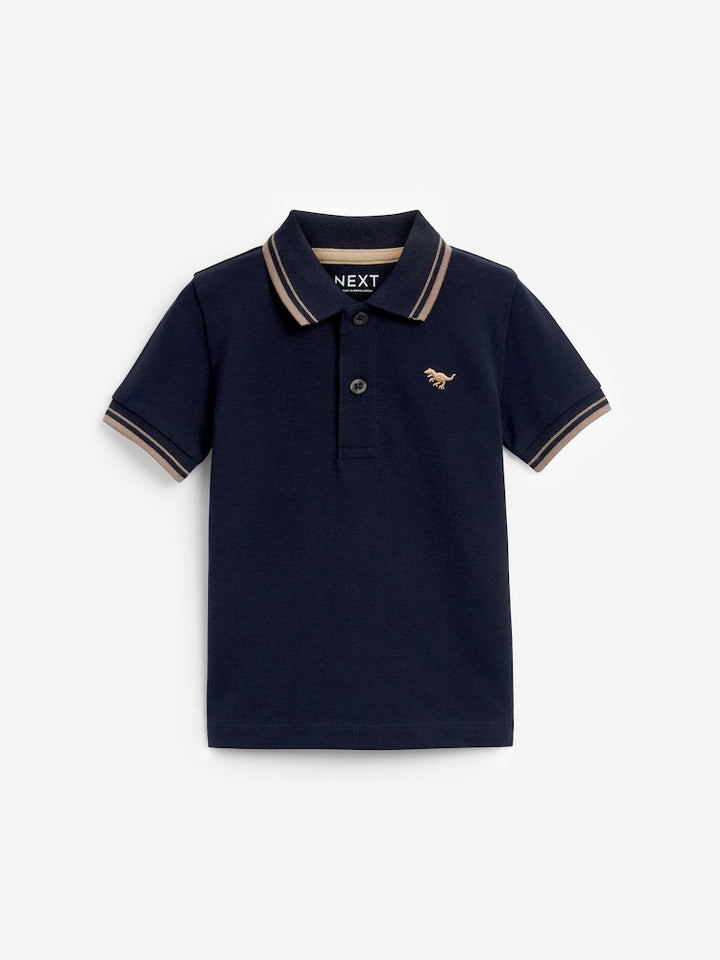 NEXT navy tipped short sleeve polo shirt