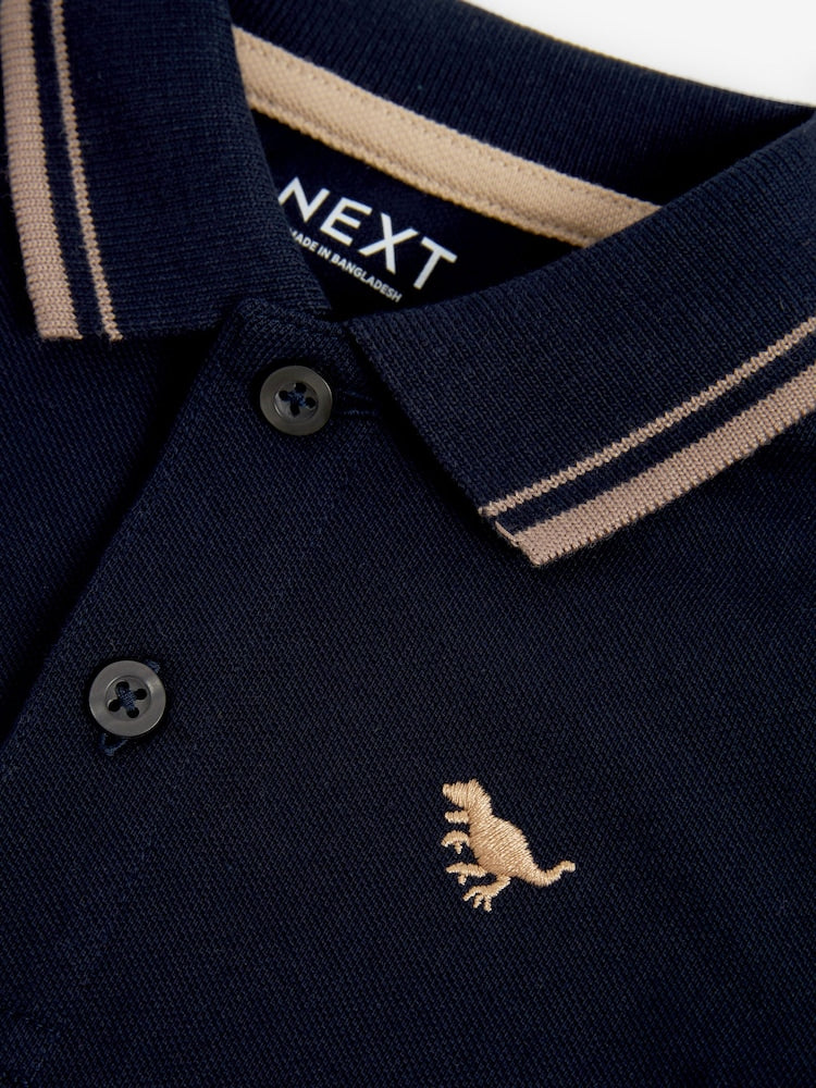 NEXT navy tipped short sleeve polo shirt