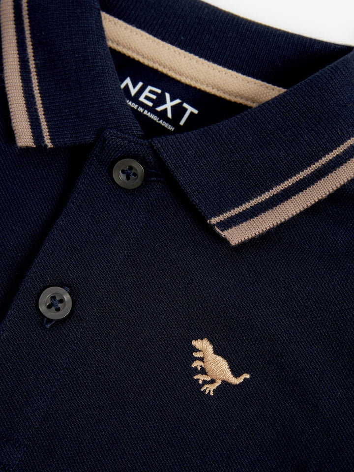 NEXT navy tipped short sleeve polo shirt