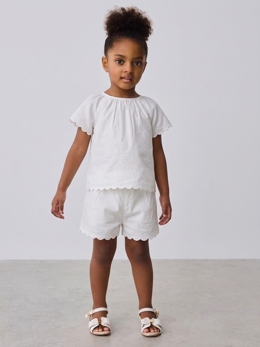George girls linen shorts set