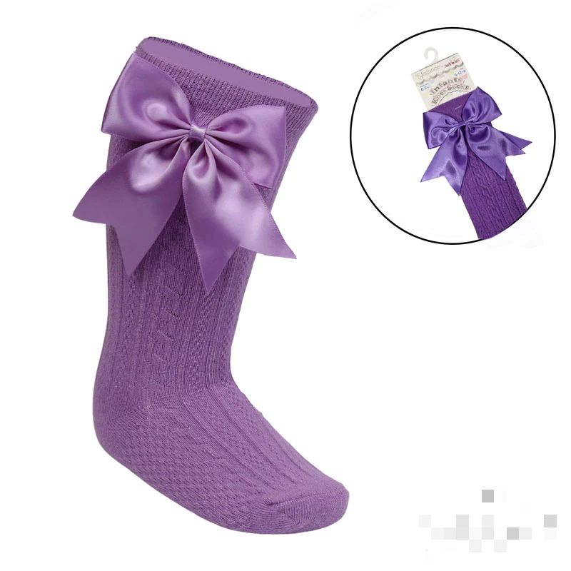 Purple knee length infants socks