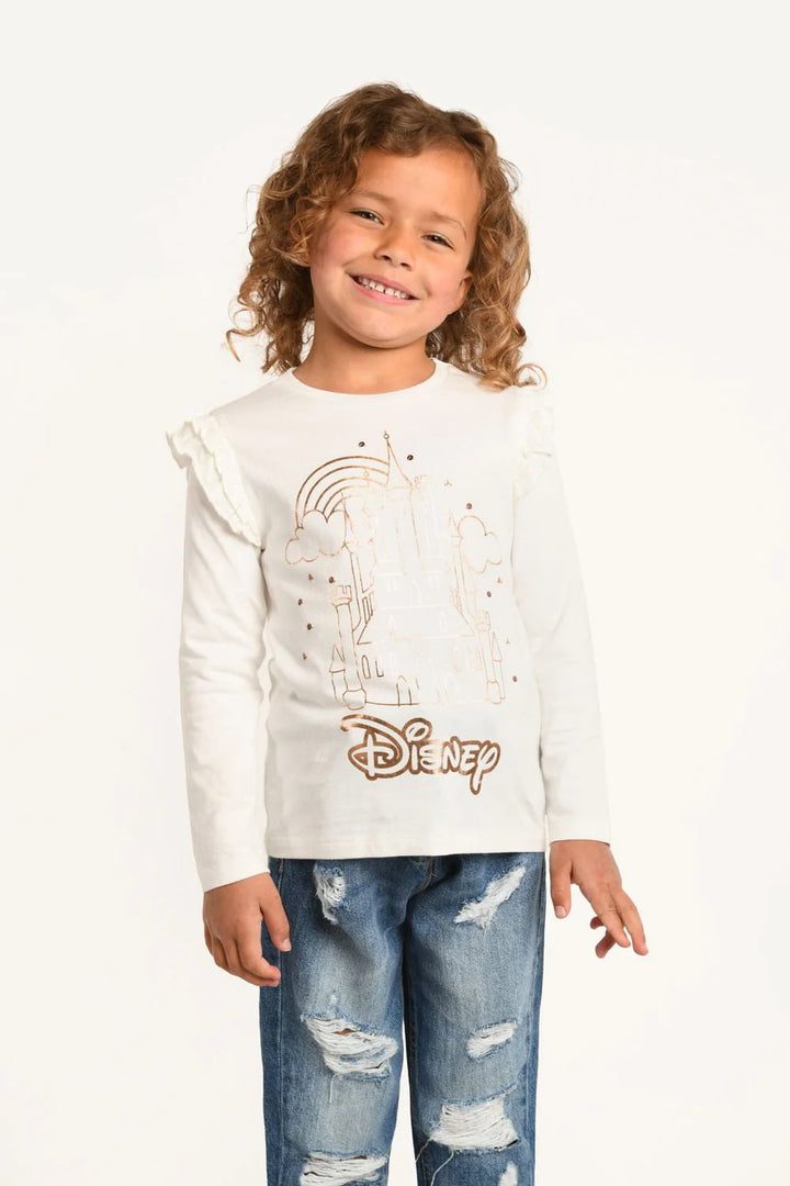 Disney Princess girls castle long sleeve top with frill detail